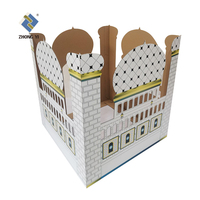 Maison de jeu pour enfants en papier et carton enduits, avec logo personnalisé, à peindre soi-même, thème mosquée