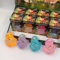 Ensemble de jouets sensoriels anti-stress scintillants et transparents en forme de sapin de Noël, bonhomme de neige et cloche, remplis de maltose, à remontée lente