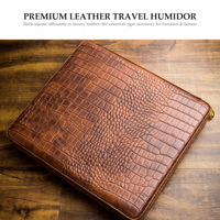 Étui à cigares portable de luxe en cuir, humidor en bois de cèdre espagnol, boîte à cigares carrée de voyage pour 10 cigares, accessoires