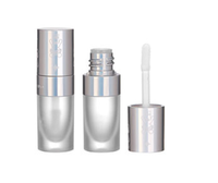 Tube de brillant à lèvres en plastique argenté électroplaqué irisé haut de gamme, petite capacité 3 ml, emballage anti-déversement pour fard à joues liquide et fard à paupières
