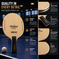Ensemble de raquettes de tennis de table en bois professionnelles en gros avec logo personnalisé, raquettes de ping-pong durables de haute qualité, prix d'usine