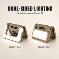 Lanterne de camping rechargeable 1000LM pliable bicolore à intensité variable avec batterie externe Type-C, étanche, avec crochet et trépied, lampe de travail, usine OEM