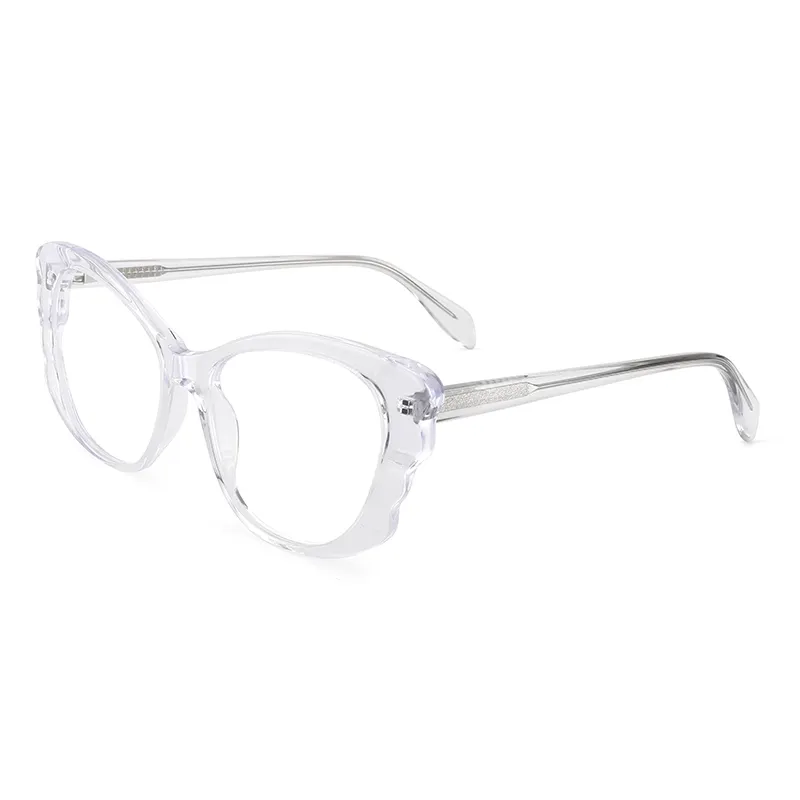 Italian Luxury High Density Optical Fiber Clear Fashion Eyewear Cat Eyeglasses Optical Distribution Frame
