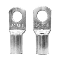 Borne de câble de batterie Chaer SC35-8 Series en cuivre, personnalisable avec trou de boulon et placage étain