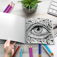 Libro de Dibujo para Adultos con Escenas de Tiendas Fantásticas y Pueblos Acogedores, para Aliviar el Estrés, Papel Kraft
