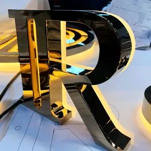 광고 조명 된 야외 조명 Led 편지 비즈니스 스토어 프론트 로그인 3D 아크릴 라이트 사용자 정의 로고 전자 기호