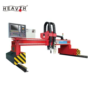 Mesin pemotong Gantry CNC akurasi tinggi mesin pemotong api & Plasma untuk pemotongan logam seri MS-B struktur berat mesin Gantry