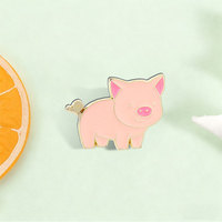 Épinglette en émail personnalisée cochon rose, badge métallique animal mignon, épinglette cochon rose, bijou créatif, cadeau pour enfants