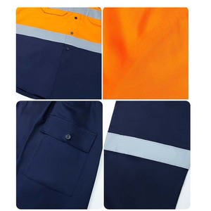 35% cotton chống UV huỳnh quang thoáng khí bảo hộ lao động biểu tượng tùy chỉnh phản quang quần áo an toàn <span class=keywords><strong>Hi</strong></span> <span class=keywords><strong>VIS</strong></span> xây dựng khai thác mỏ công nghiệp - Product Image 5