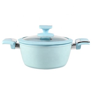2025 nouvelle haute qualité moderne bleu ciel cuisine porter métal aluminium casseroles antiadhésif ustensiles de cuisine ensembles - Product Image 2