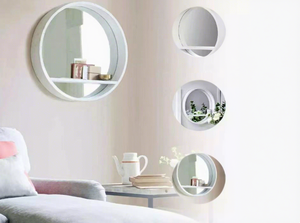 Home Decor White Black Round Wall <strong>Mirror</strong> <strong>Porthole</strong> Make up Hallway Bathroom Bedroom Hanging <strong>Mirror</strong> with Shelf - Product Image 4