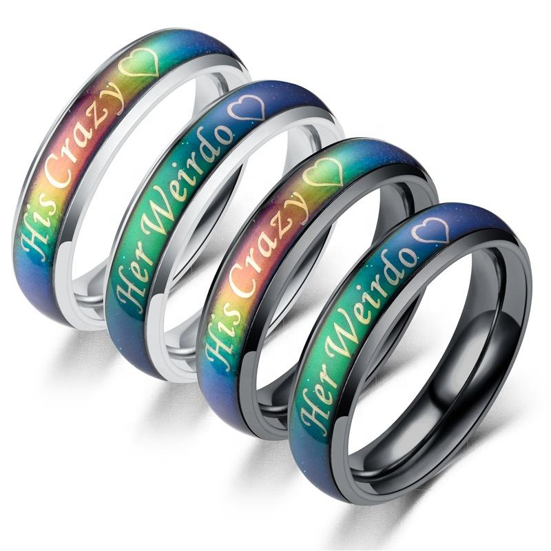 Customizable Color Changing Wedding Ring for Couples OEM