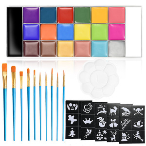 Pintura Corporal y Facial <span class=keywords><strong>para</strong></span> Niños, 20 <span class=keywords><strong>Colores</strong></span>, Kit <span class=keywords><strong>de</strong></span> Pintura Facial No Tóxica con Plantillas, Pinceles y <span class=keywords><strong>Paleta</strong></span> - Product Image 3