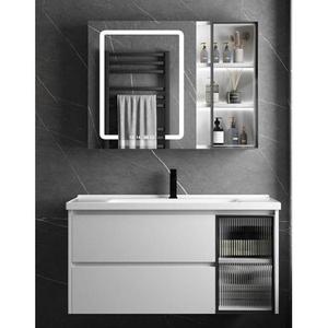 Mueble de Baño Moderno CR Blanco de 80 cm con Espejo LED y Lavabo Integrado - Product Image 2