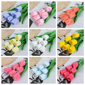 Bouquet de fleurs simulées de tulipes de Lily Valley de mariage de Noël fait à <span class=keywords><strong>la</strong></span> main pour l'obtention <span class=keywords><strong>du</strong></span> diplôme fête des pères de Pâques-effet de verre - Product Image 3