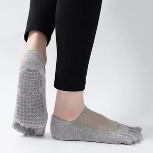 Men's Professional Anti-Bacterial Anti-Slip Pilates Five-Finger Hiking Ankle <b>Socks</b> – Indoor Super Breathable Cotton Bamboo - Product Image 3