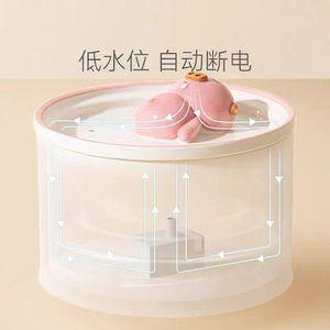 Distributeur d'eau automatique en céramique en forme de cochon mignon pour chats et chiens avec eau en circulation et conception détachable - Product Image 2