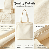 Sac en toile personnalisé avec logo, réutilisable, écologique, en coton, avec fermeture éclair et poche