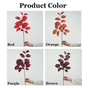Beimi Chất Lượng Cao Nhân Tạo Latex Giả Bạch Dương Lá Gốc Bất Cảm Ứng 73Cm Mùa Thu Mùa Thu Màu Đỏ Cam Lá Đám Cưới Trang Trí Nội Thất - Product Image 4