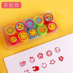 Çocuk madalyon küçük damga karikatür sevimli damga öğretmenleri ödev yazdırmak için kullanın anaokulu bebek kırmızı çiçek öğretmen damga - Product Image 5