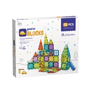 EPT 72 Piezas de Bloques Magnéticos Grandes de 5.5cm, Bloques de Construcción STEM con Ventana de Color Translúcido, Juego de Construcción para Niños Pequeños y Niños - Product Image 4