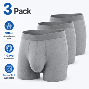 Calzoncillos <span class=keywords><strong>para</strong></span> Incontinencia OEM ODM de Bajo MOQ <span class=keywords><strong>para</strong></span> <span class=keywords><strong>Hombre</strong></span>, 4 Capas, Bolsa 3D en U, Antifugas, Absorbentes, Lavables y Reutilizables - Product Image 2