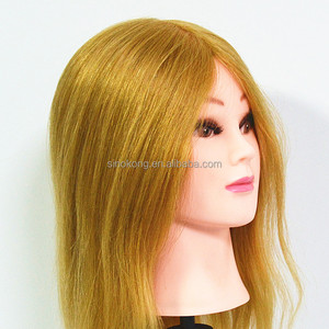 Tête de mannequin de formation en cheveux naturels, épaule, poupée, pour <span class=keywords><strong>coiffeur</strong></span>, couleur <span class=keywords><strong>Blonde</strong></span>, vente en gros, 1 pièce - Product Image 5