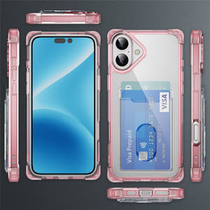 Coque de protection antichoc mate en TPU et PC avec porte-cartes intégré pour iPhone 17, 16, 15, 14, <span class=keywords><strong>13</strong></span> <span class=keywords><strong>Pro</strong></span> Max - Product Image 3