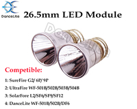 Bricolage 26.5mm 5050 T6 LED Pilule Lampe de Poche Module 1/3/5 MODE OP/SMO Réflecteur pour SureFire 6P 9P 501B/502B