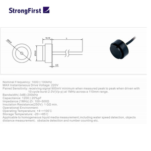 Strongfirst 1000 + 100kHz chống lại nhiệt độ cao gốm điện dung đầu dò siêu âm cảm biến lưu lượng - Product Image 2