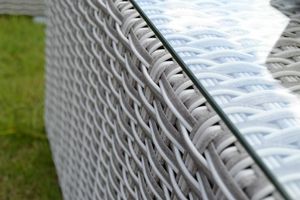 Ensemble de canapés de jardin en rotin et osier mesa plegable ensemble de meubles demi-cercle en aluminium coin liquidation hôtel extérieur métal moderne - Product Image 4