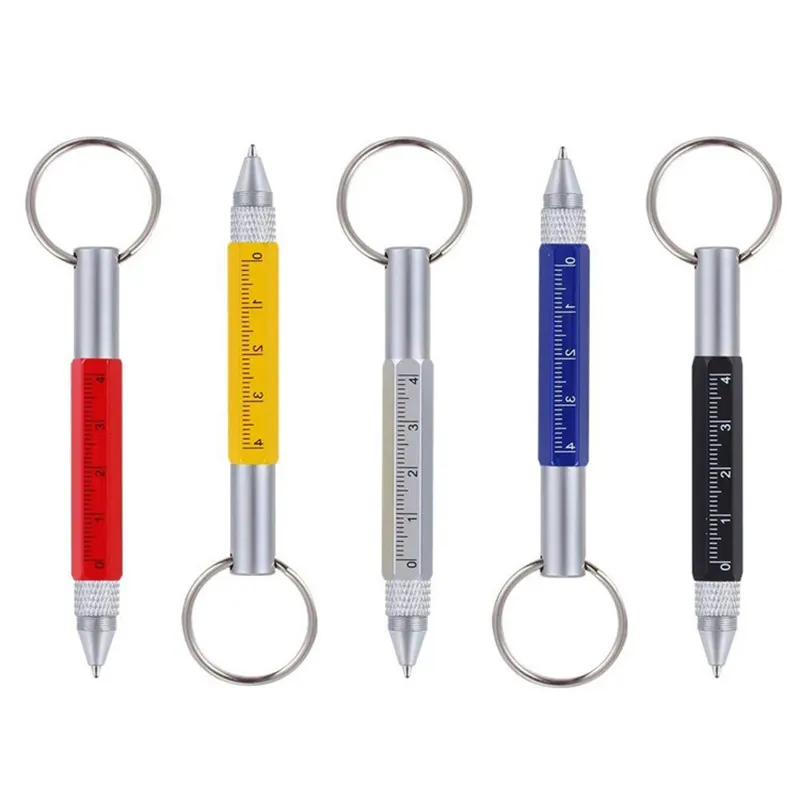 6-in-1 Multifunction Stylus Pen Promotional Business Body Type Metal Touch with Custom LOGO Ballpoint 1.0mm Writing Width