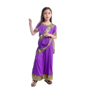 Hete Verkoop Bollywood Vrouwelijke Ster Cosplay Blauw Pak Kostuum Halloween Feest Voor Kind Meisje