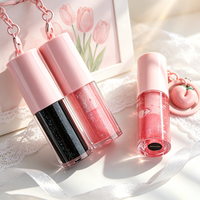 Huile à lèvres végétalienne brillante de haute qualité, saveur fruitée, faible MOQ, marque privée, huile à lèvres rose transparente en gros