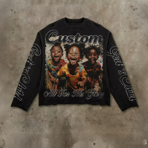 Sweat-shirt à col rond en molleton surdimensionné de style streetwear, avec <span class=keywords><strong>impression</strong></span> graphique personnalisée <span class=keywords><strong>sur</strong></span> toute la surface, motif vintage portrait, OEM ODM - Product Image 2