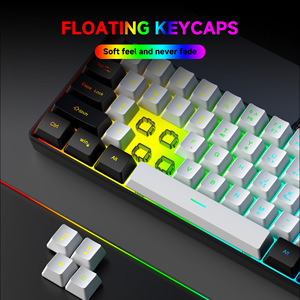 61 Key Rgb Usb Bedrade Toetsenbord Muis Set Voor Laptop Niet-Mechanische Mini Game Computer Toetsenbord Kleurrijk Zwart Wit Film Design - Product Image 4