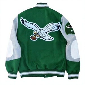 Veste universitaire vintage en toile d'hiver brodée avec logo personnalisé OEM ODM pour hommes, respirante - Product Image 2