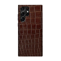 Vente en gros de coques de téléphone entièrement faites à la main en cuir de crocodile véritable exotique pour S26 S 26+ S 26 Ultra