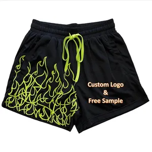 Shorts da ginnastica con Logo personalizzato pantaloncini da basket da uomo all'ingrosso traspiranti pantaloncini estivi da spiaggia in rete da uomo