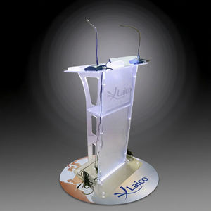 China Factory Acrylic Church Pulpits Curved Podium Clear Acrylic Podium <b>Stand</b> - Product Image 1