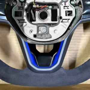 Volant en cuir suédé bleu personnalisé pour Volkswagen Polo MK7 Passat Golf 4 5 6 7 8 GTI <span class=keywords><strong>R</strong></span> <span class=keywords><strong>Line</strong></span> MK5 MK6 MK7 MK8 - Product Image 6