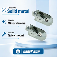 Verrou à ressort à poussée télescopique réglable en alliage de zinc-aluminium - Quincaillerie noire/chrome pour porte/armoire de camping-car, bateau et caravane
