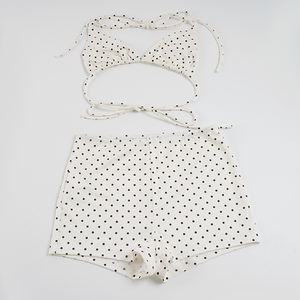 Conjunto de Bikini Sexy con Estampado de Lunares para Mujer, Top Triangular con Pantalones Cortos de Cintura Alta, Traje de Baño de 2 Piezas para Vacaciones de Verano en la Playa 2026 - Product Image 6