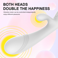 Vibromasseur Lapin Double Tête en Silicone 17 Vitesses pour Point G et Clitoris, Dildo Multimodes, Jouet Sexuel Adulte pour Femme
