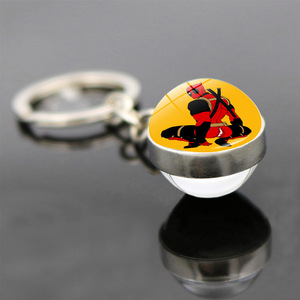 Porte-clés Wolverine en acier inoxydable personnalisé, pendentif de mode, boule de verre double face, cadeaux de haute qualité - Product Image 5