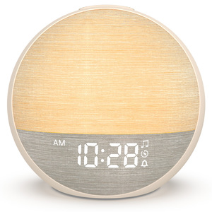 Réveil intelligent avec simulation de lever de soleil, lumière, réveil avec sons de la <span class=keywords><strong>nature</strong></span>, haut-parleur de <span class=keywords><strong>bruit</strong></span> blanc, lampe de chevet, horloge numérique de table - Product Image 1