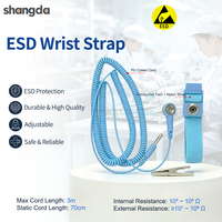 Tali Pergelangan Tangan Antistatik Diameter Kawat 3 Meter 2Mm Bahan PU ESD Benang Konduktif 8 Inti Dapat Disesuaikan