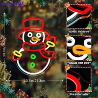 Panneau néon LED Bonhomme de neige Joyeux Noël, Lumière néon murale en acrylique alimentée par USB pour chambre, café, arbre de Noël et décoration intérieure de Noël