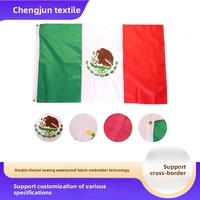 Drapeau national mexicain 2026 en tissu Oxford 210D imperméable, brodé, avec mât en acier inoxydable