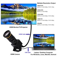 ELP 4K USB3.0 Kamera, CS 5-50mm 10X Zoom, H.264 MJPEG 4K 60FPS ve YUY2 1080P 60FPS Yüksek Hızlı Kamera
